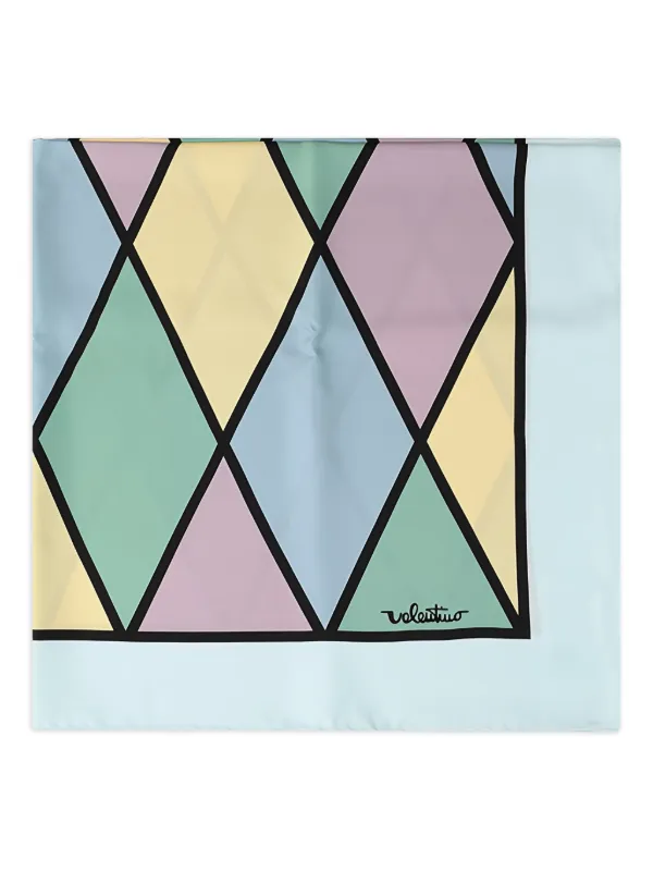 Valentino Garavani Rhombelle-print Scarf in Blue