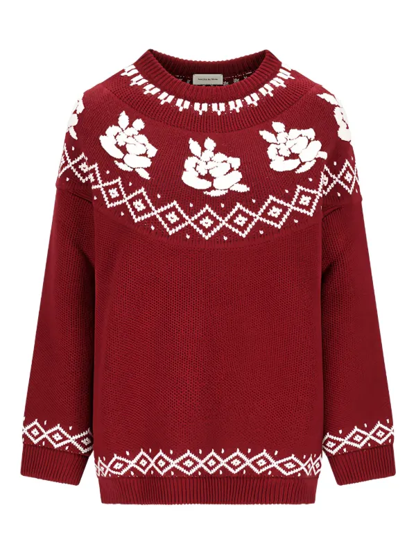 Magda Butrym Floral-pattern Sweater in Red