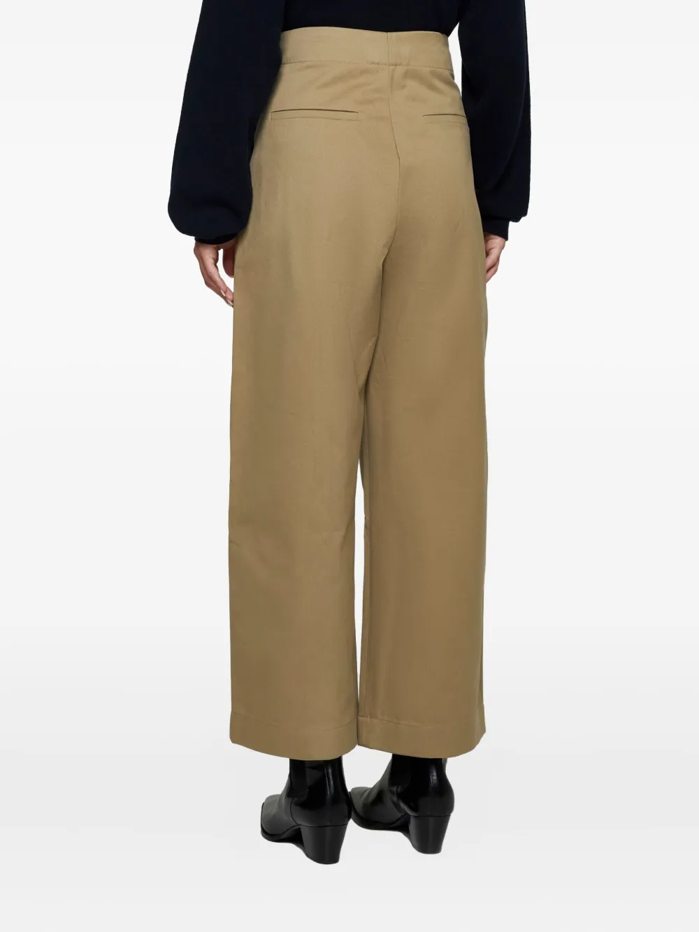 Studio Nicholson Dordoni High-waist Welt-pocket Trousers In Brown