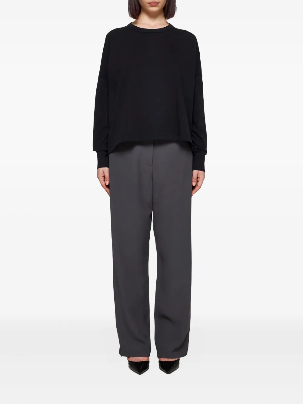 Studio Nicholson Dropped-shoulder Long-sleeve T-shirt In Black