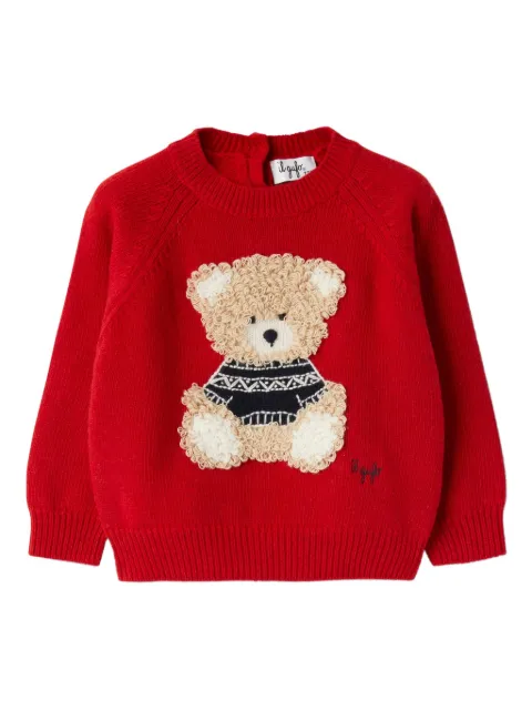 Il Gufo teddy appliqué baby jumper