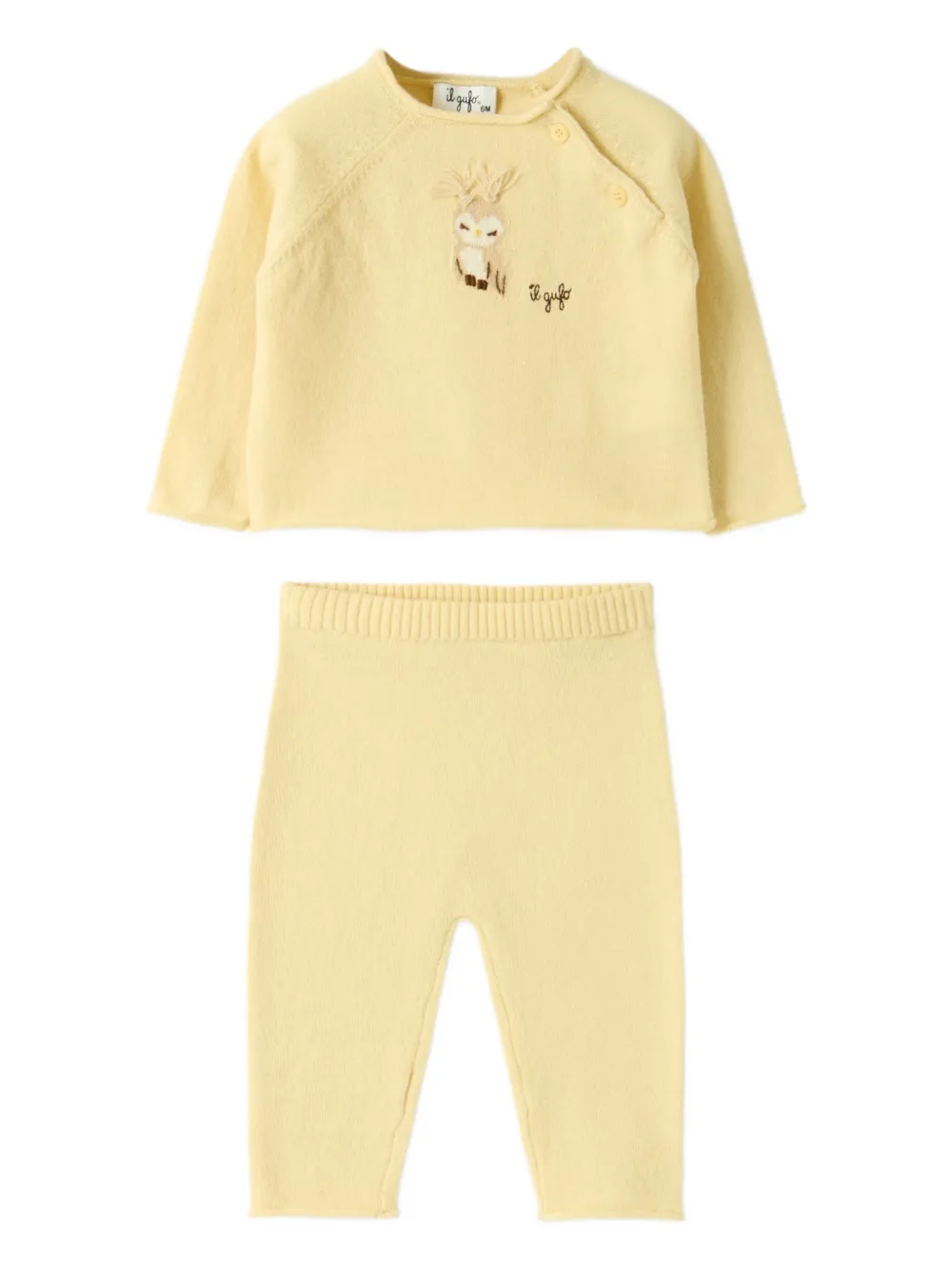 Il Gufo Babies' Embroidered Trouser Set (set Of Two) In Neutral