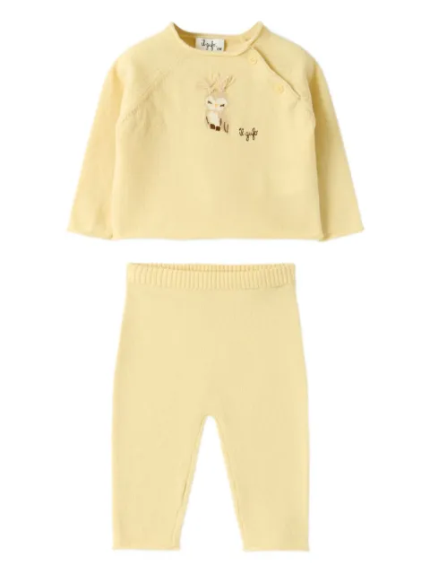 Il Gufo embroidered trouser set (set of two)