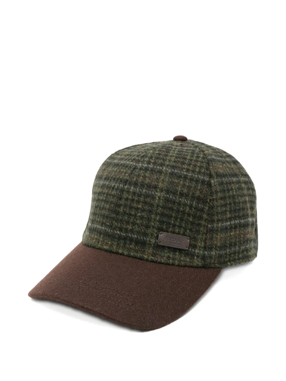 Barbour plaid logo-plaque hat | Green | Image 1