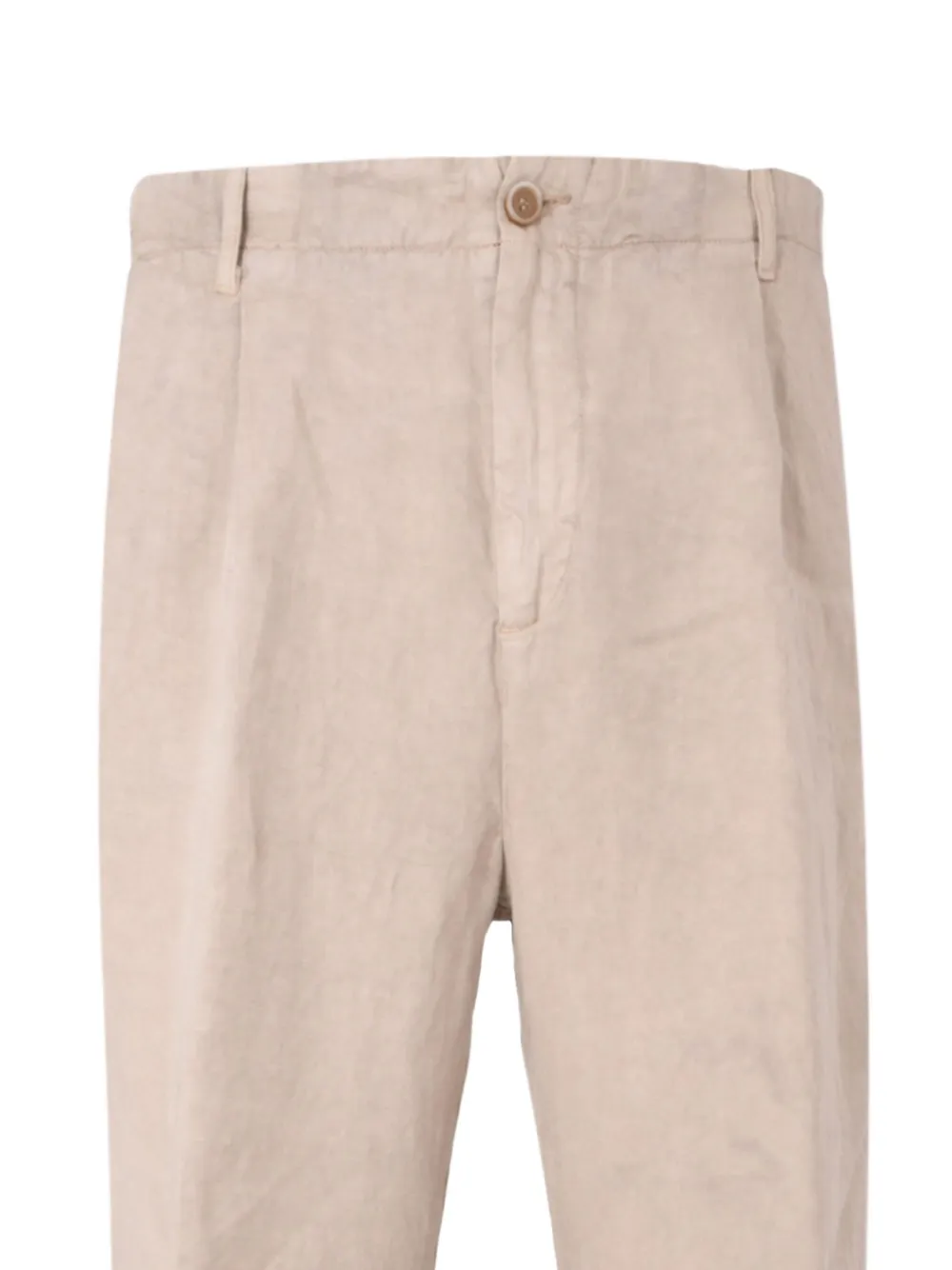 120% Lino Pleated Trousers In Metallic