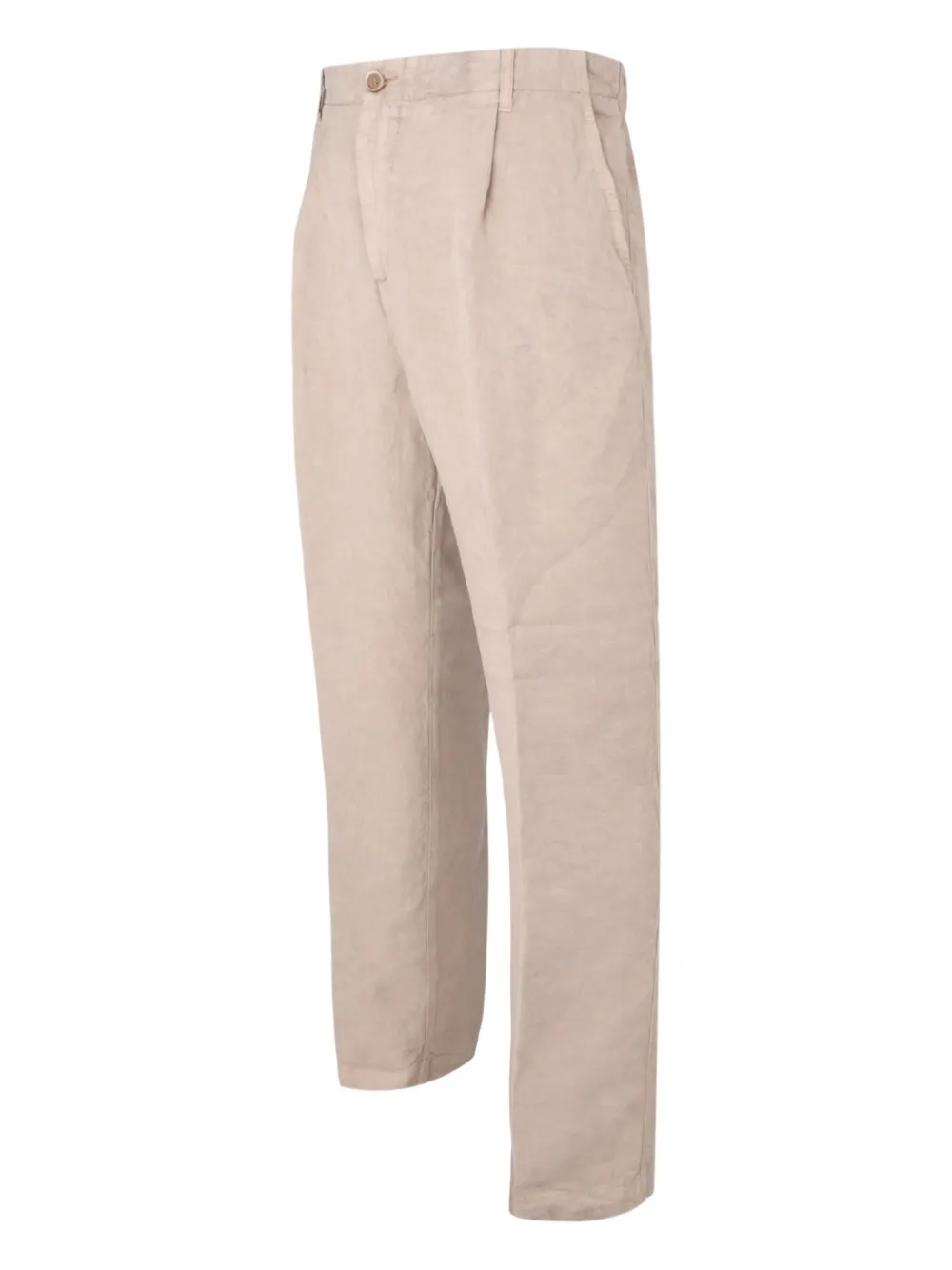 120% Lino Pleated Trousers In Metallic