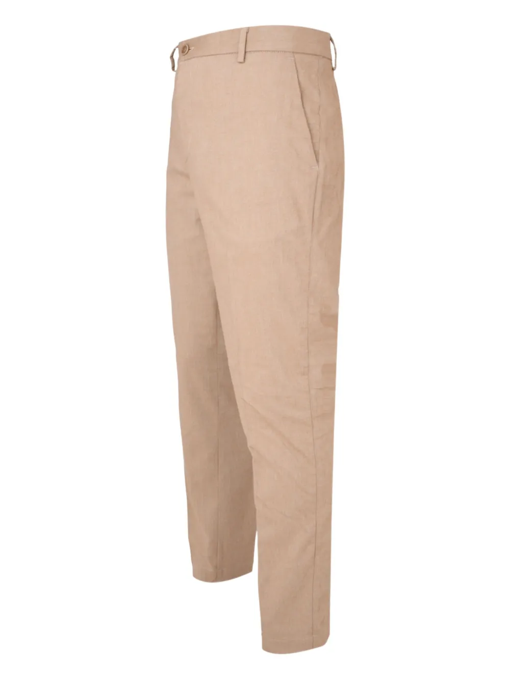 120% Lino Button Trousers In Brown