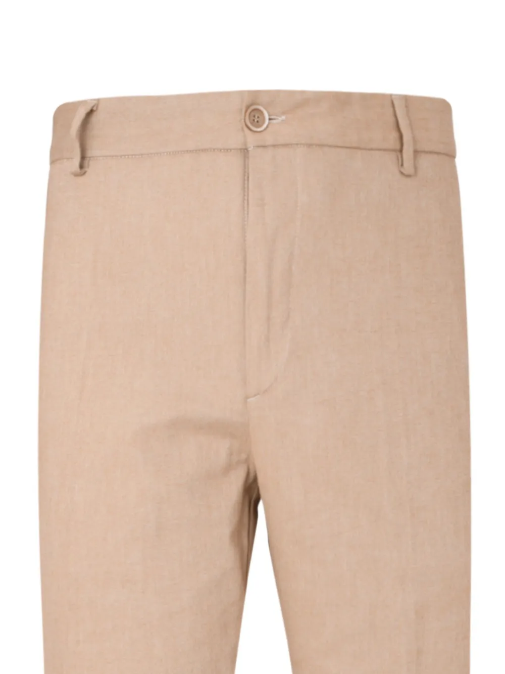 120% Lino Button Trousers In Brown
