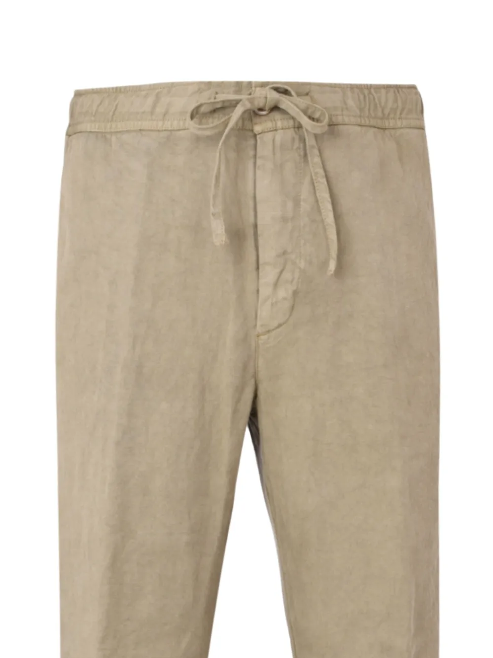 120% Lino Drawstring Trousers In Neutral