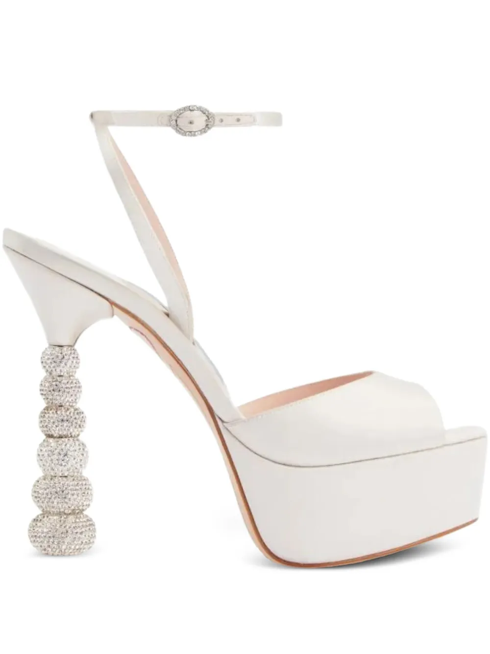 Sophia Webster 140 mm Natalia sandalen met kristallen en hak Wit