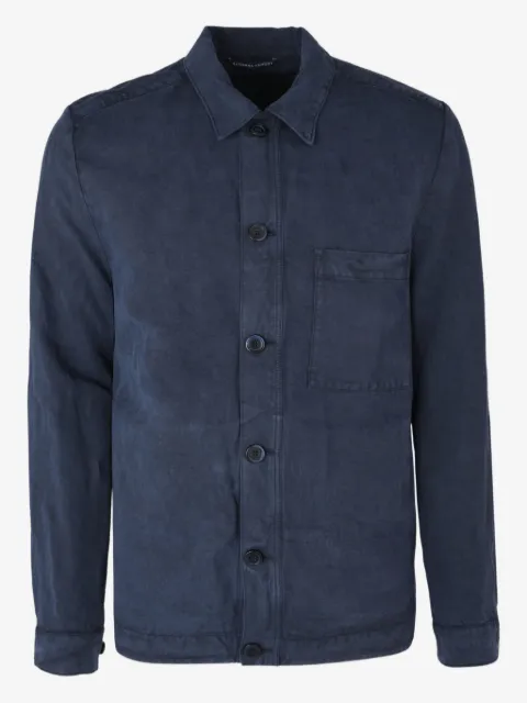 120% Lino chaqueta con botones