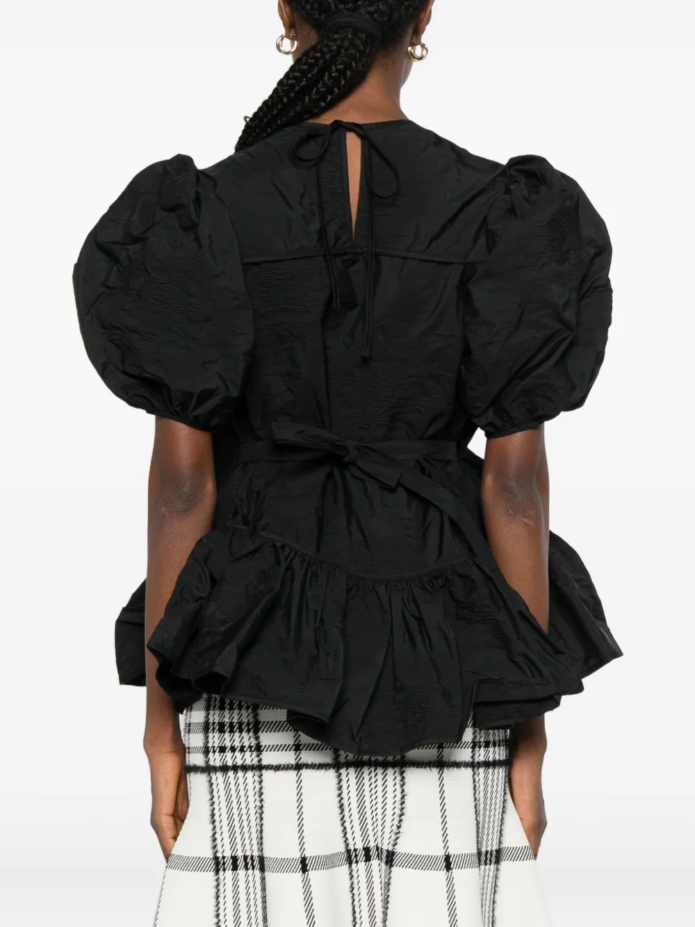 Cecilie Bahnsen Puff-sleeve Blouse In Black