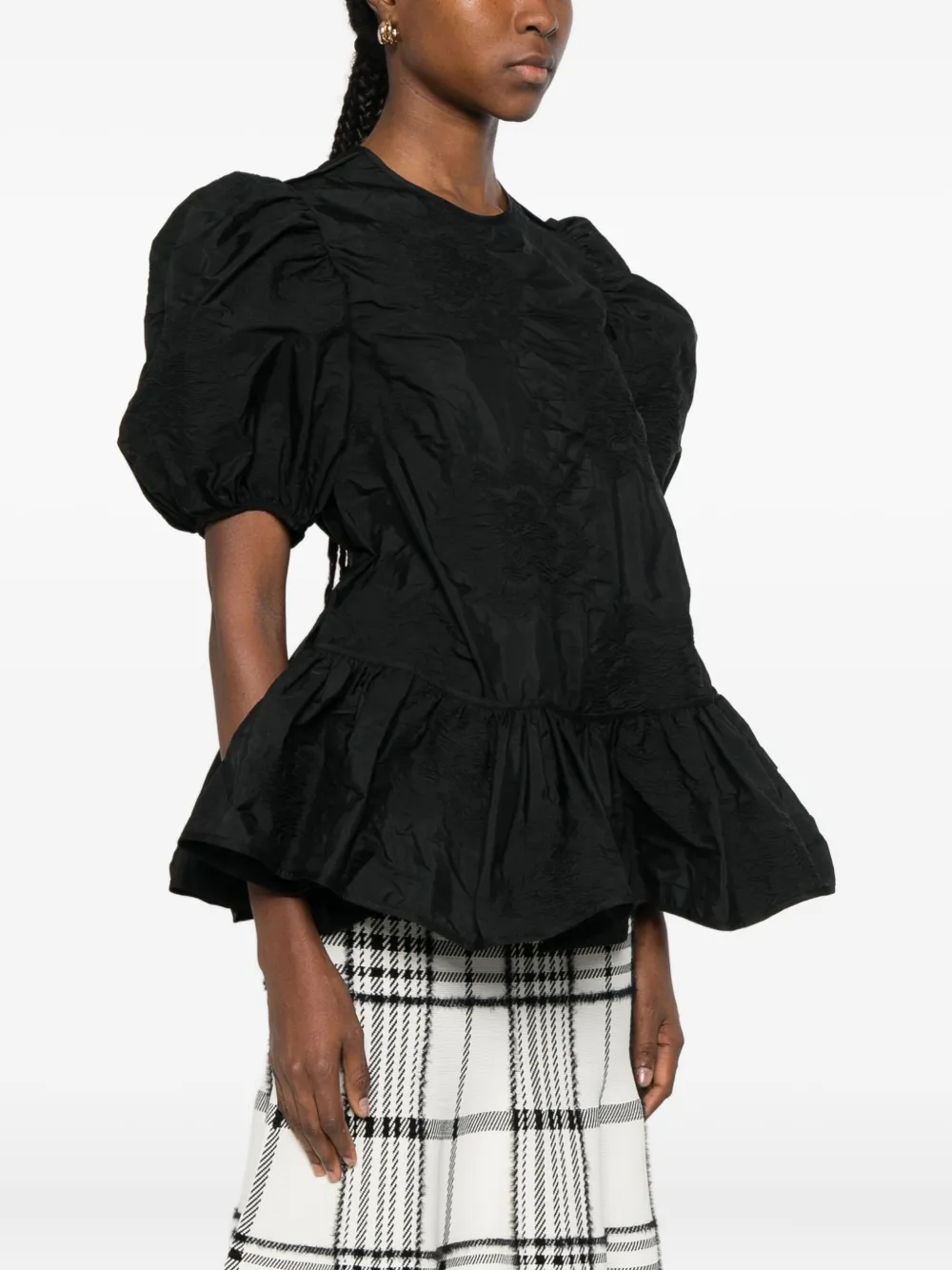 Cecilie Bahnsen Puff-sleeve Blouse In Black