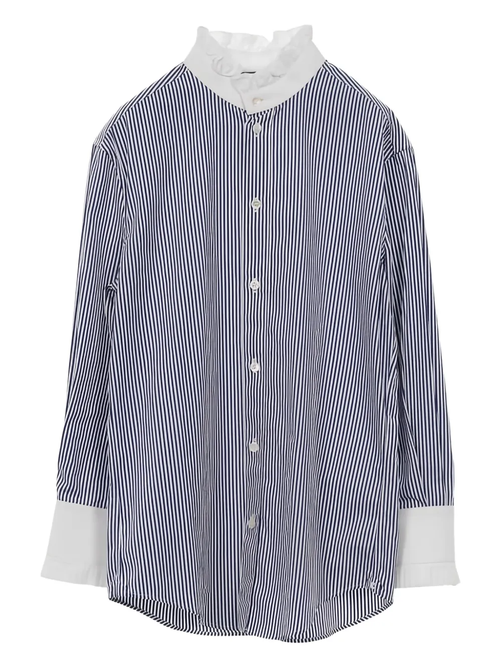 Celine Pre-Owned 2010s frill stripe shirt | Blue | Image 1