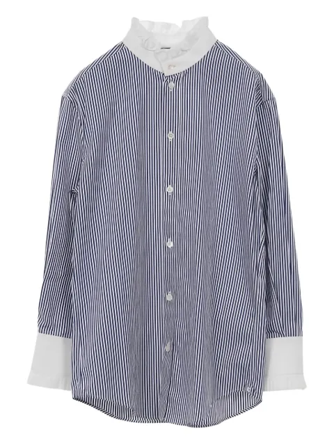 Celine Pre-Owned 2010s frill stripe shirt