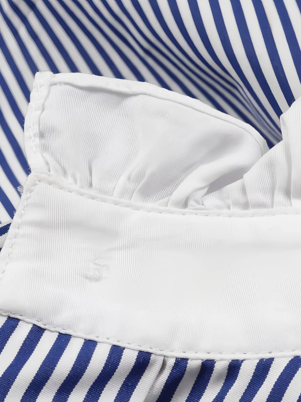 Pre-owned Celine 2010s Frill Stripe Shirt In Blue