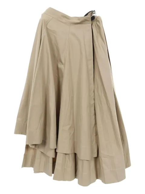 Christian Dior Pre-Owned 2000s asymmetry pleats wrap midi skirt