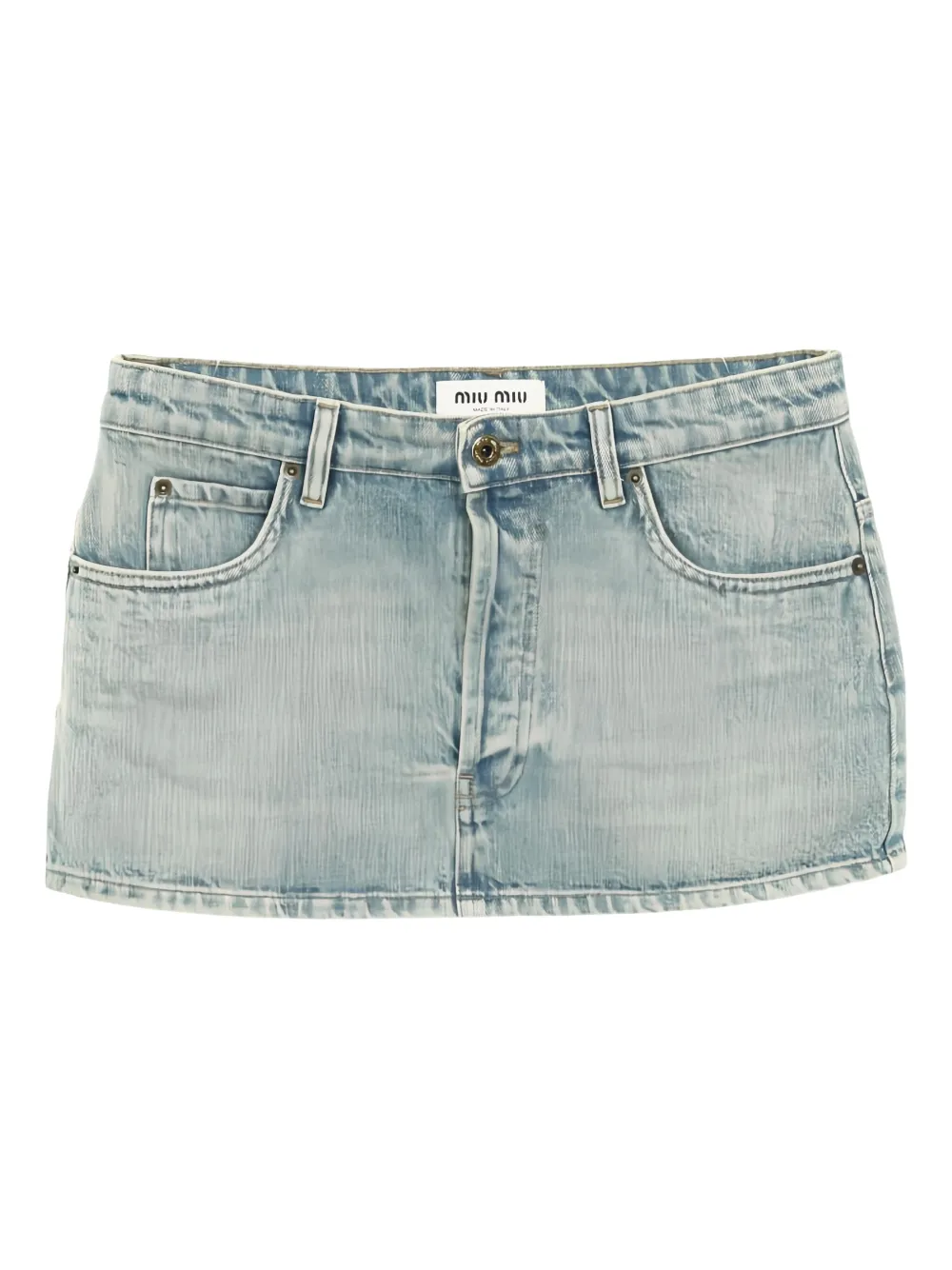 Pre-owned Miu Miu 2020s Denim Mini Skirt In Blue