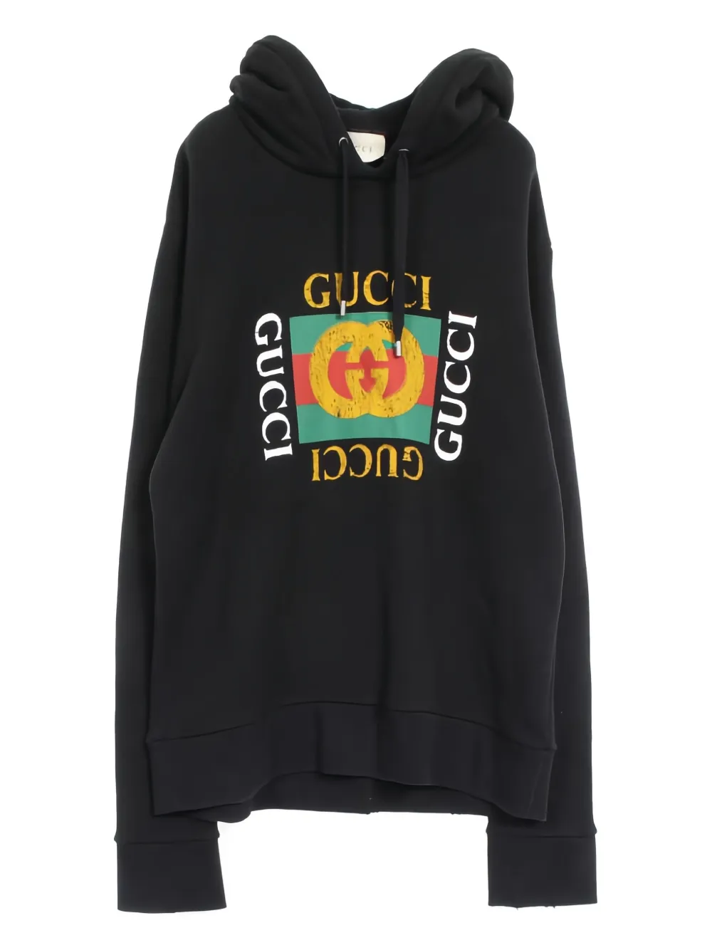 Pre-owned Gucci 2010s Logo-print Hoodie In Black