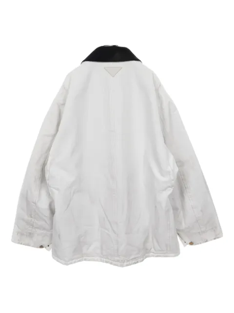 Prada Pre-Owned 2020s triangle logo cotton jacket