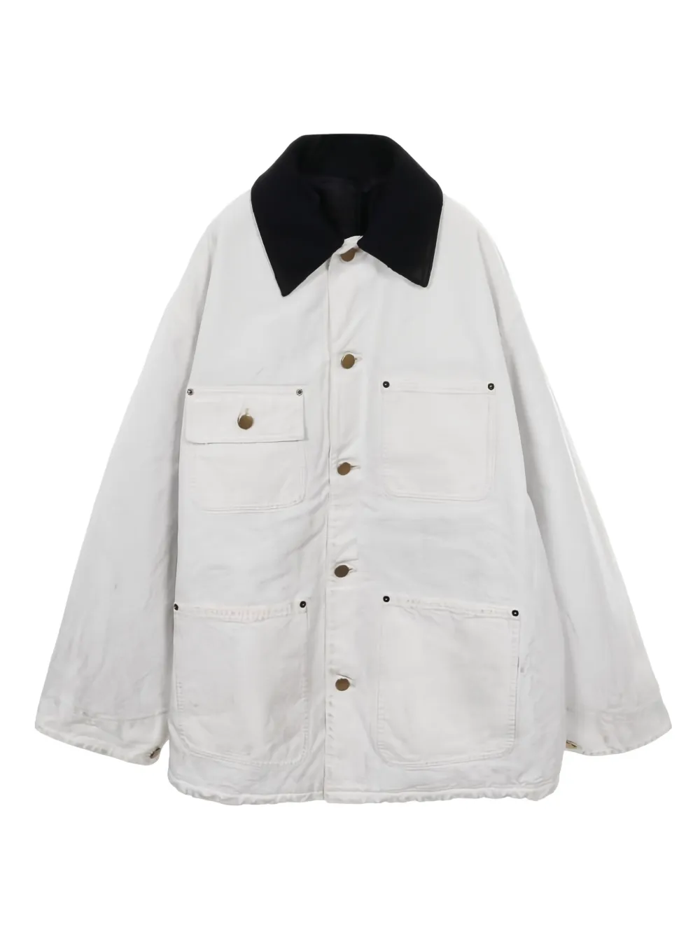 Prada Pre-Owned 2020s triangle logo cotton jacket | White | Image 1