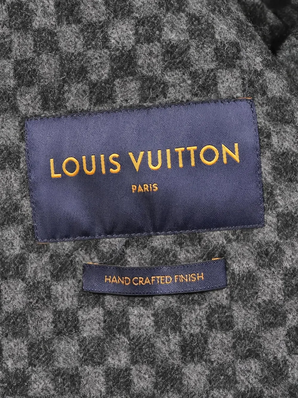 Pre-owned Louis Vuitton X Nigo 2010s Damier Hooded Duffle Coat In Gray
