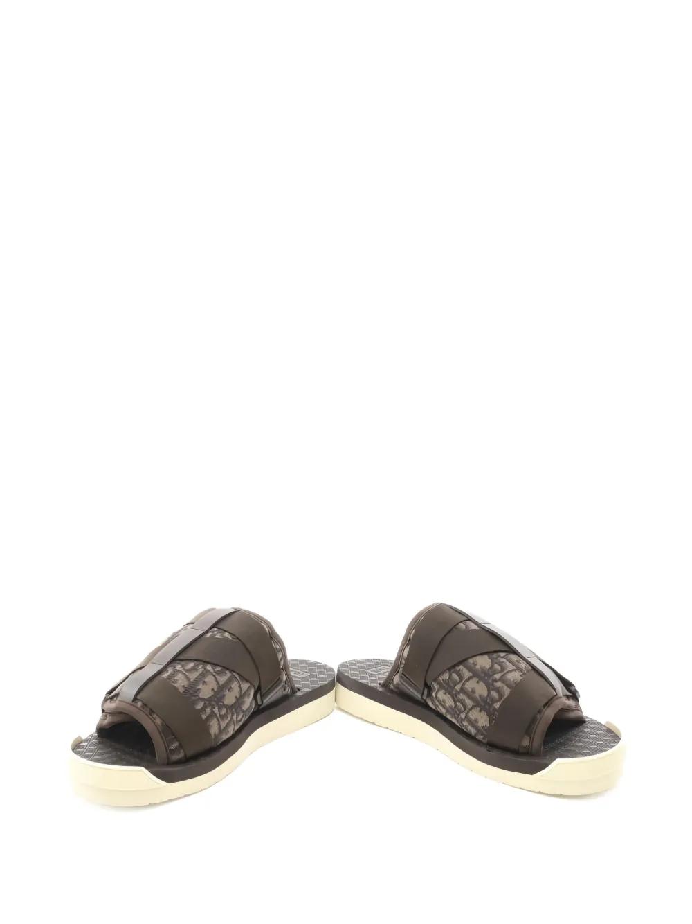 Pre-owned Dior 2020s Alpha Oblique-jacquard Sandals In Brown