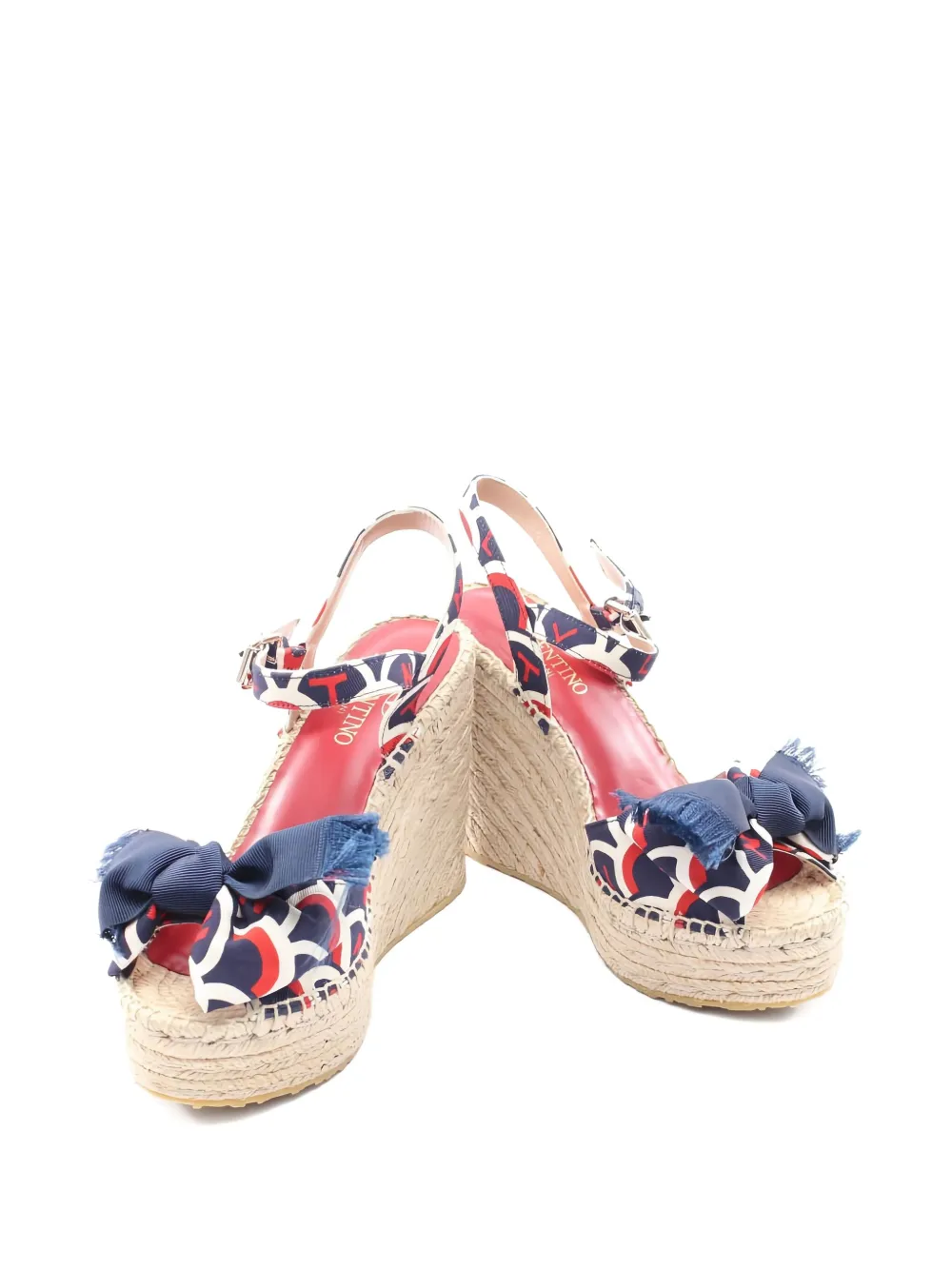 Valentino Garavani Pre-Owned 2010s 110mm ribbon wedge-heel sandals | Image 2