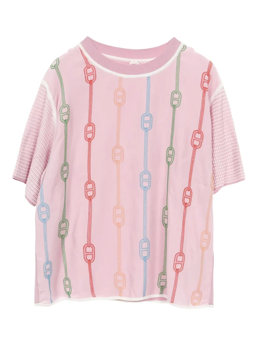 Hermès Pre-Owned 2010s chain d'ancre colourblock top | Pink | Image 1