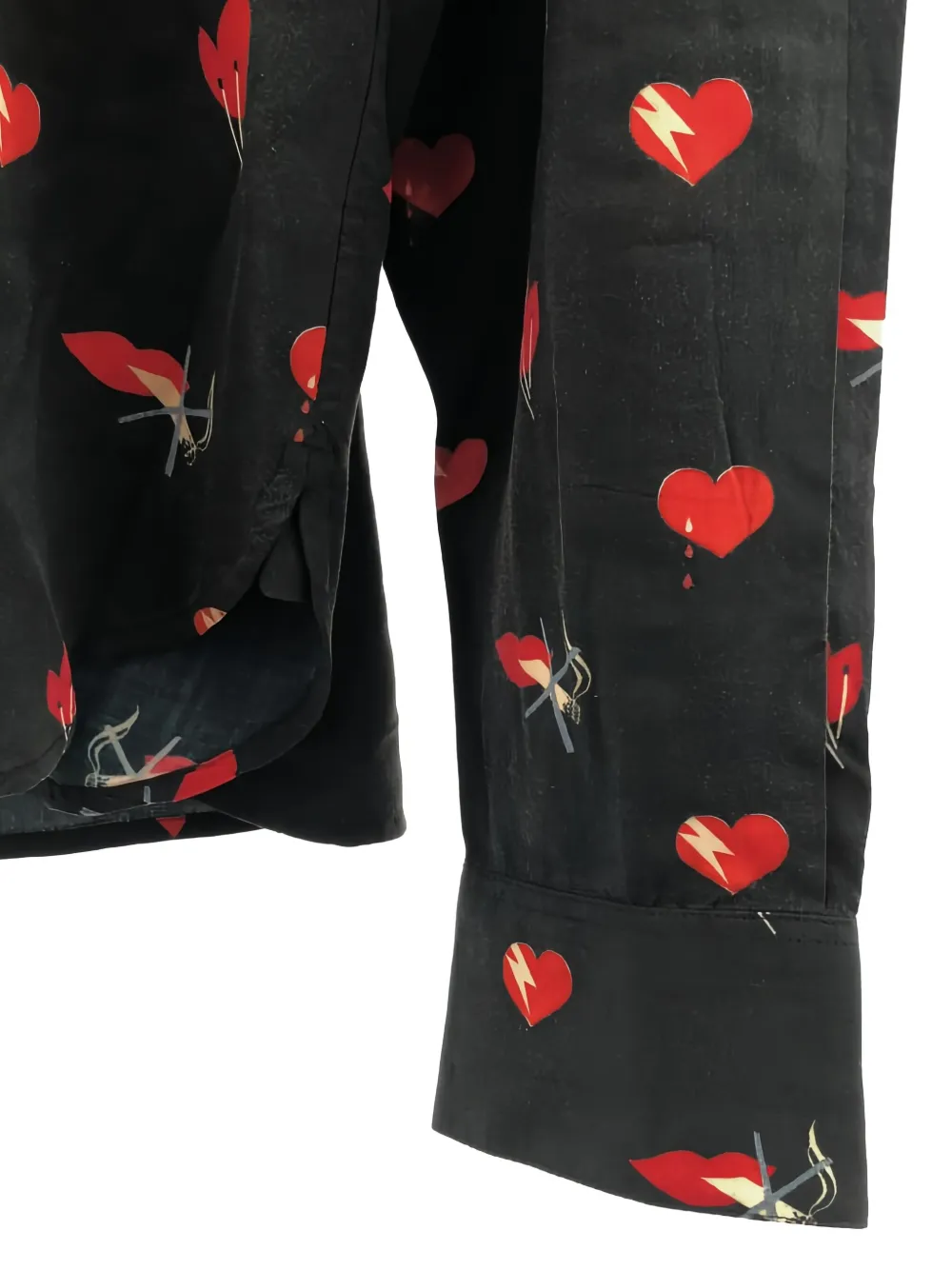 Saint Laurent Pre-Owned 2000s ハートプリント シャツ | ブラック