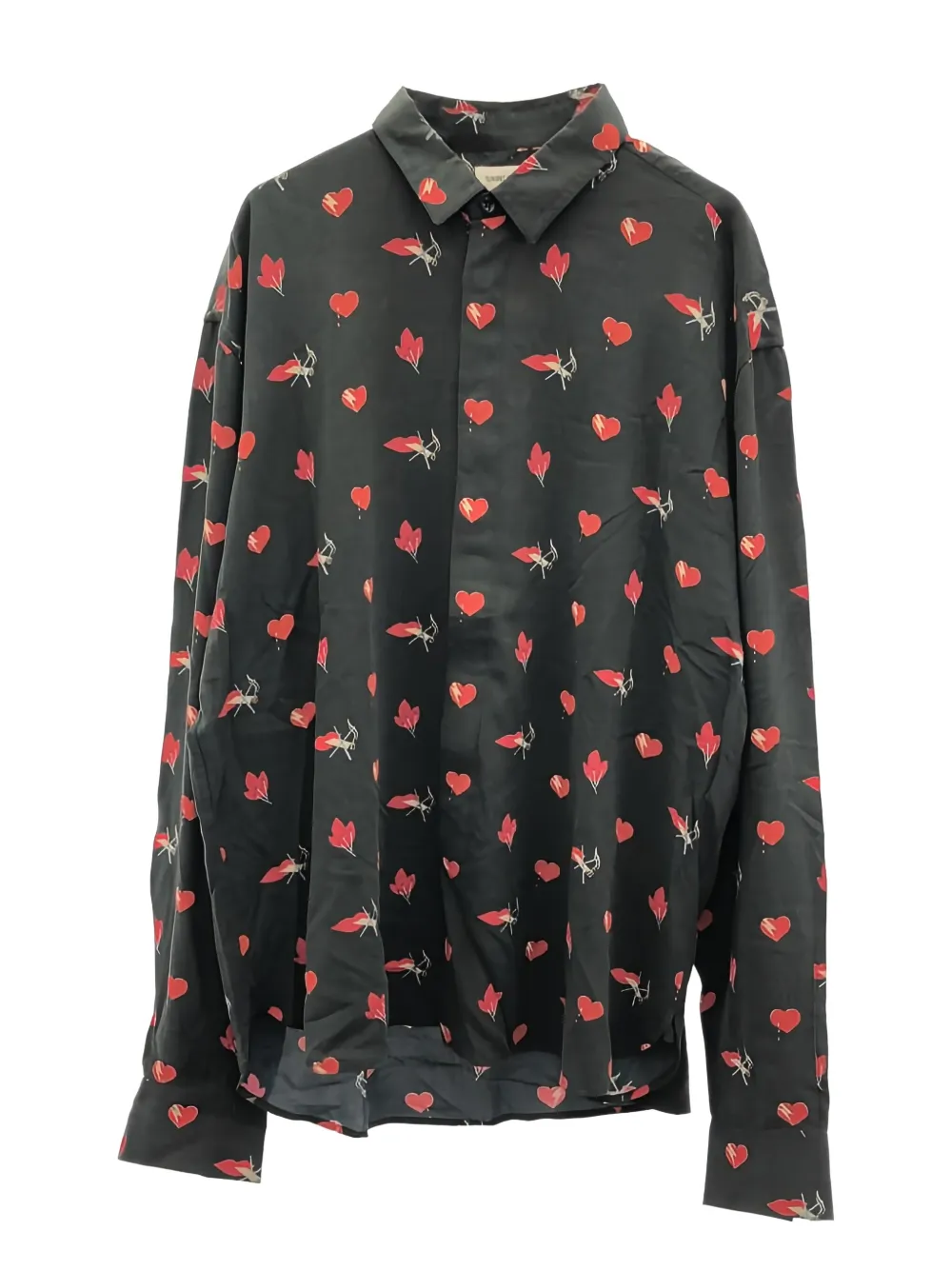 Saint Laurent Pre-Owned 2000s heart-print shirt | Black | Image 1