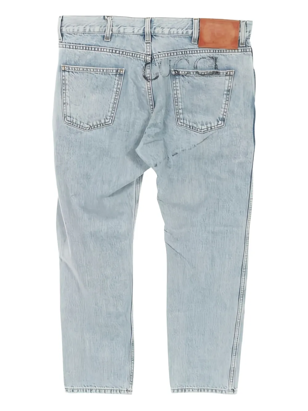 Pre-owned Gucci 2000s Logo Print Jeans In Blue