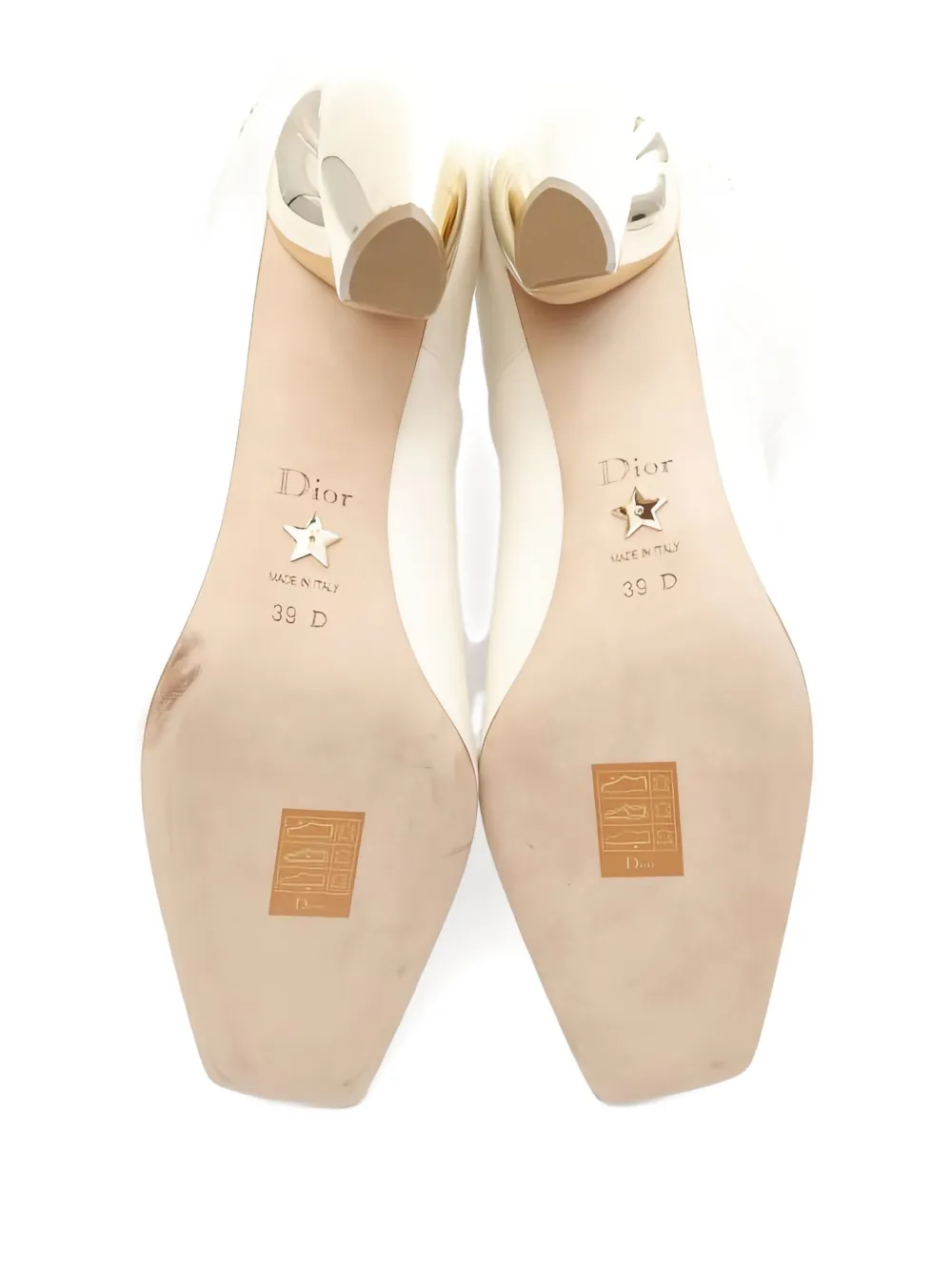 Pre-owned Dior 2010s 75mm Square-toe Ankle Boots In White