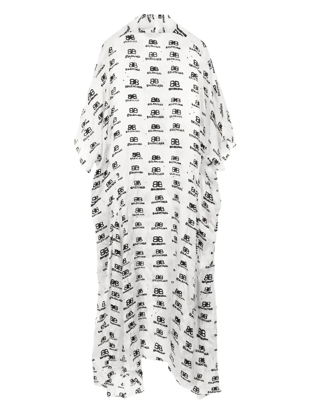 Balenciaga Pre-Owned 2000s BB logo all-over shirt dress | White | Image 1