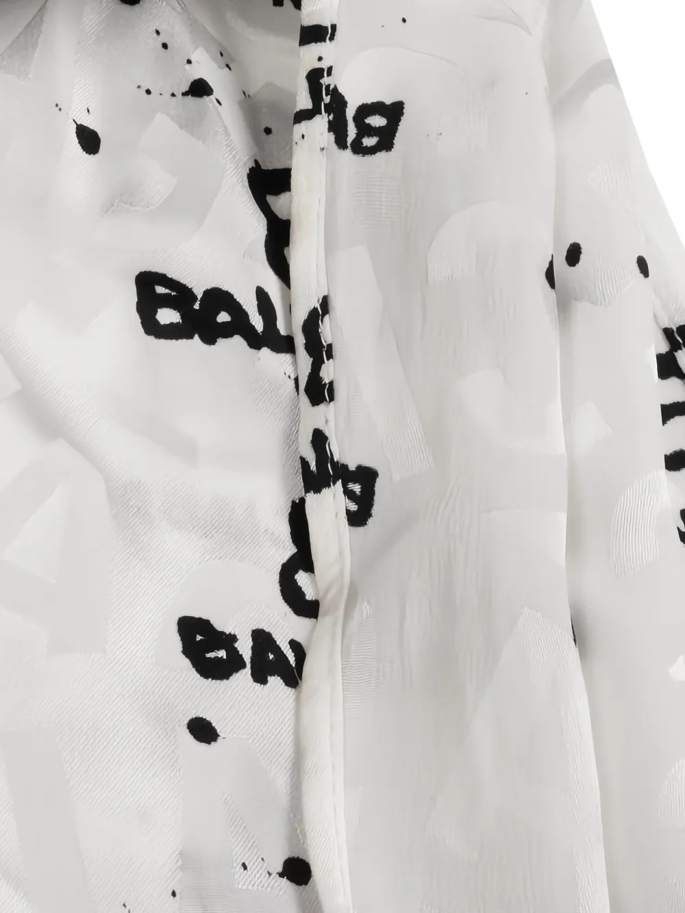 Pre-owned Balenciaga 2000s Bb Logo All-over Shirt Dress In White