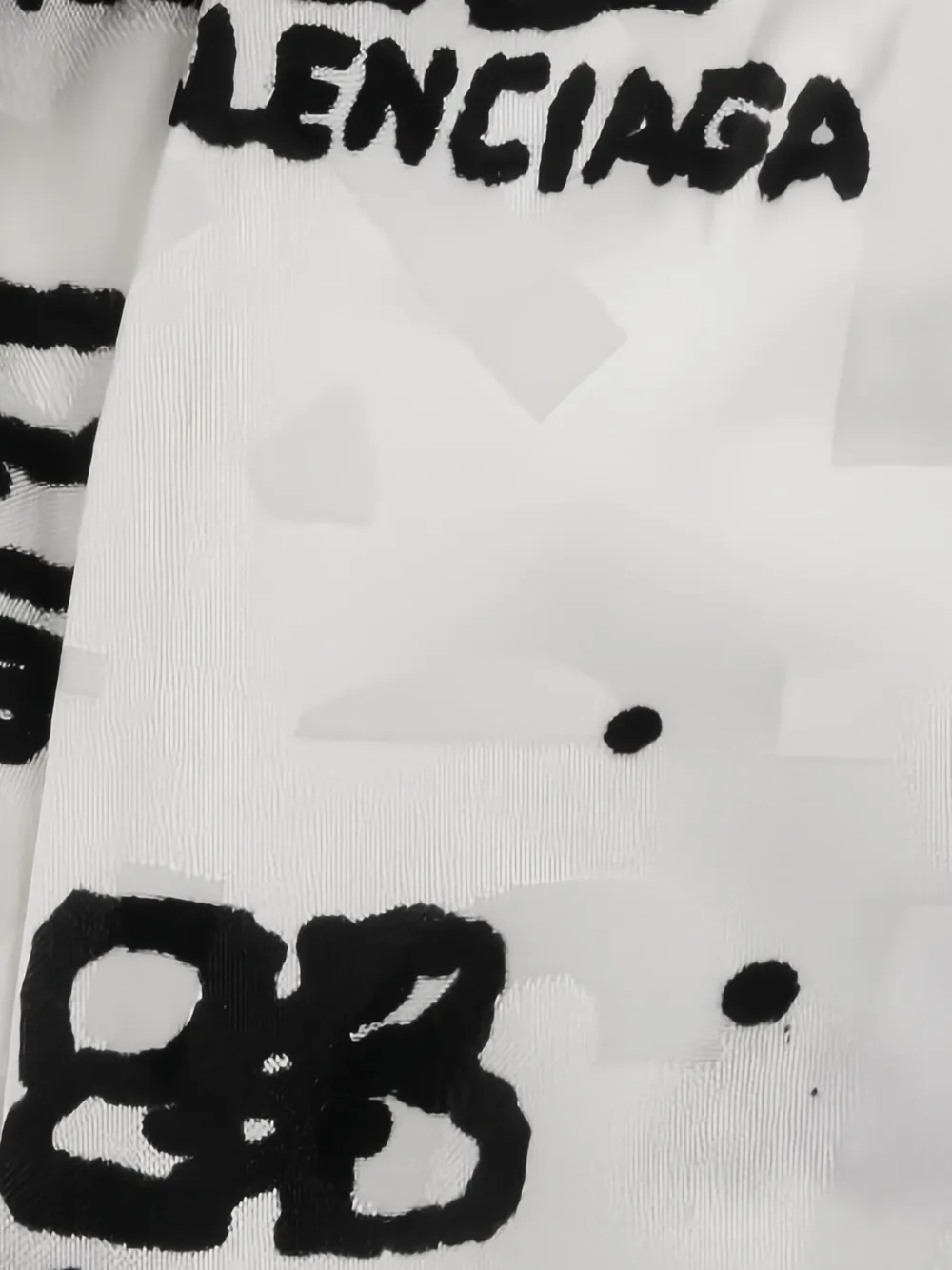 Pre-owned Balenciaga 2000s Bb Logo All-over Shirt Dress In White