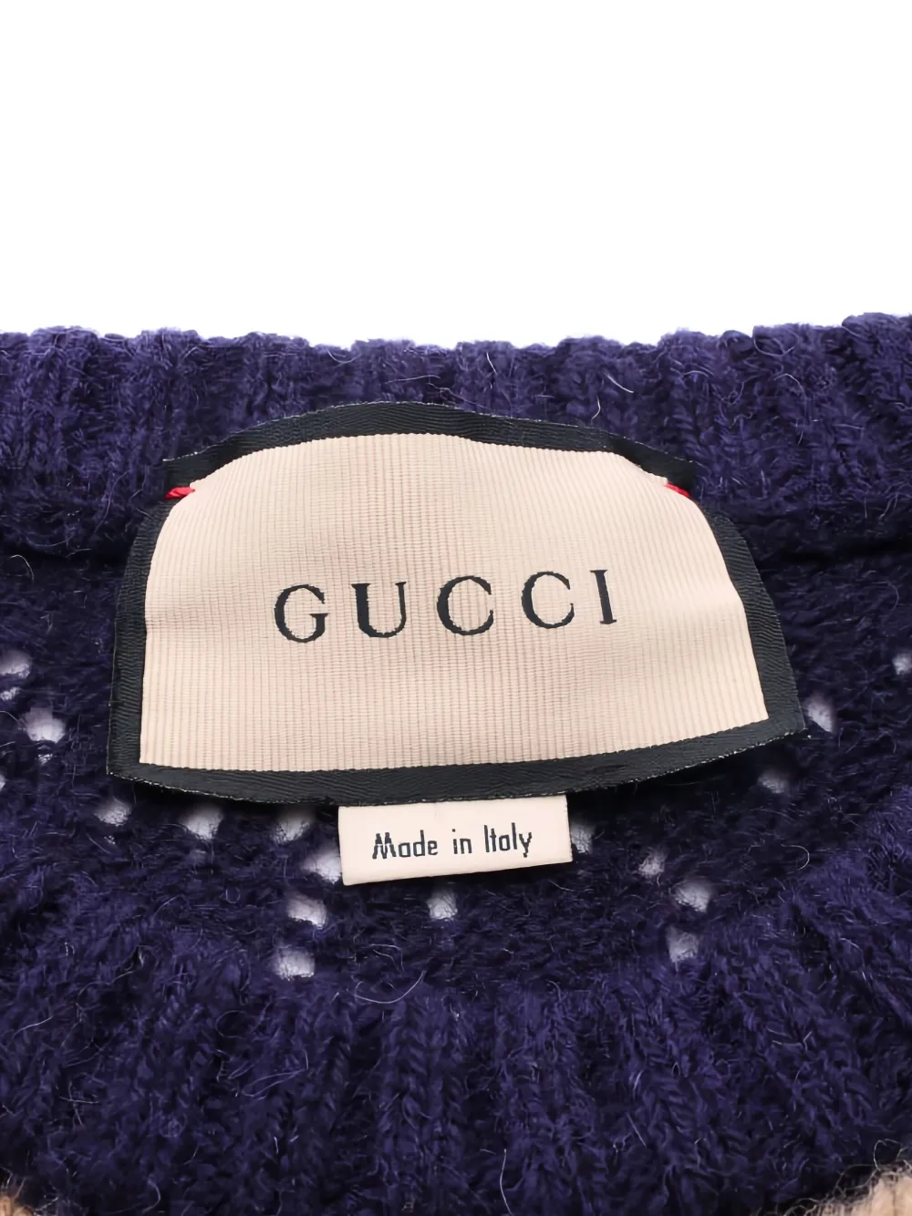 Pre-owned Gucci 2010s Gg-pattern Striped Knit Sweater In Brown