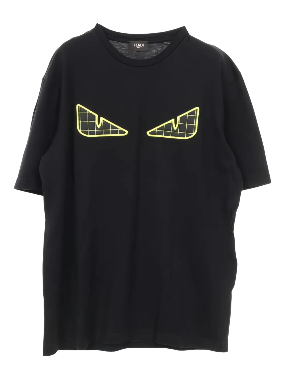 Fendi Pre-Owned 2010s Monster Bugseye quilted-patch T-shirt | Black | Image 1