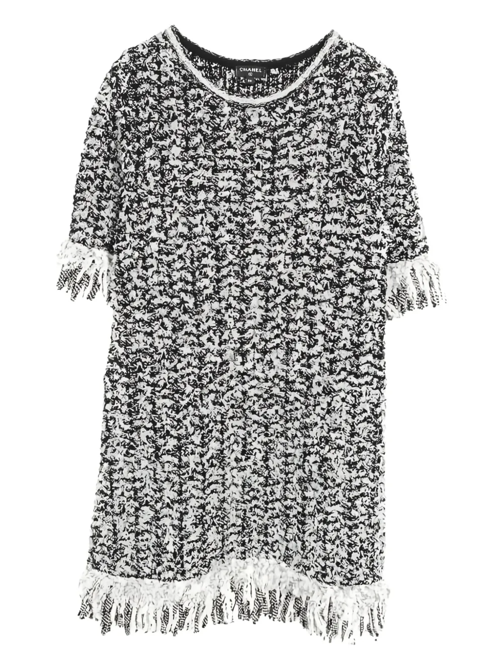 CHANEL Pre-Owned 1986-1988 fringed knit dress | Black | Image 1