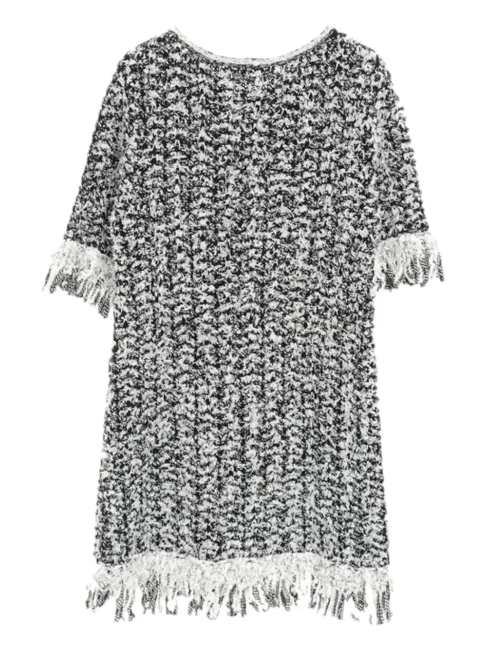 CHANEL Pre-Owned 1986-1988 gebreide jurk met franje - Zwart