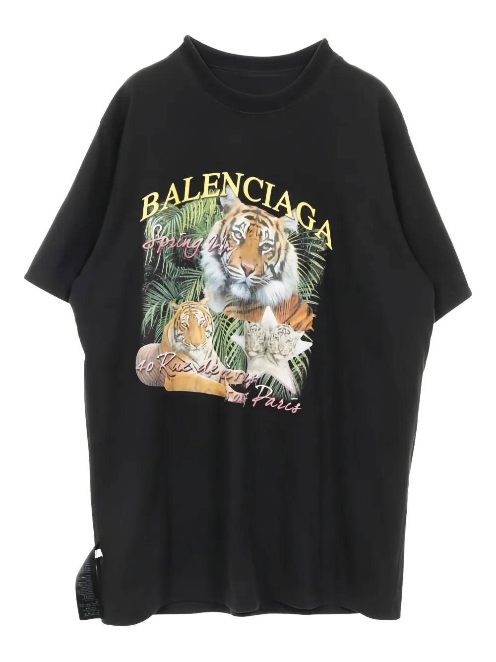 Balenciaga Pre-Owned 2010s tiger crew neck T-shirt | Black | Image 1