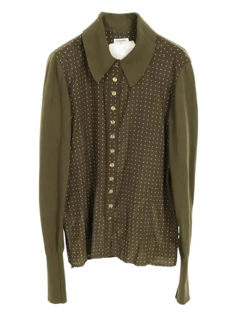 CHANEL Pre-Owned 1986-1988 코코 마크 버튼 니트 탑