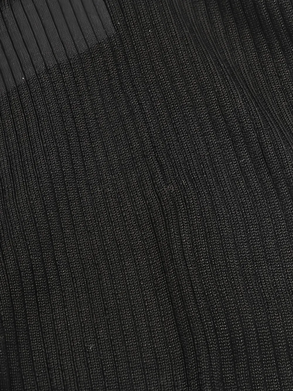 Pre-owned Chanel 1986-1988 Coco Mark Ribbed T-shirt In Black