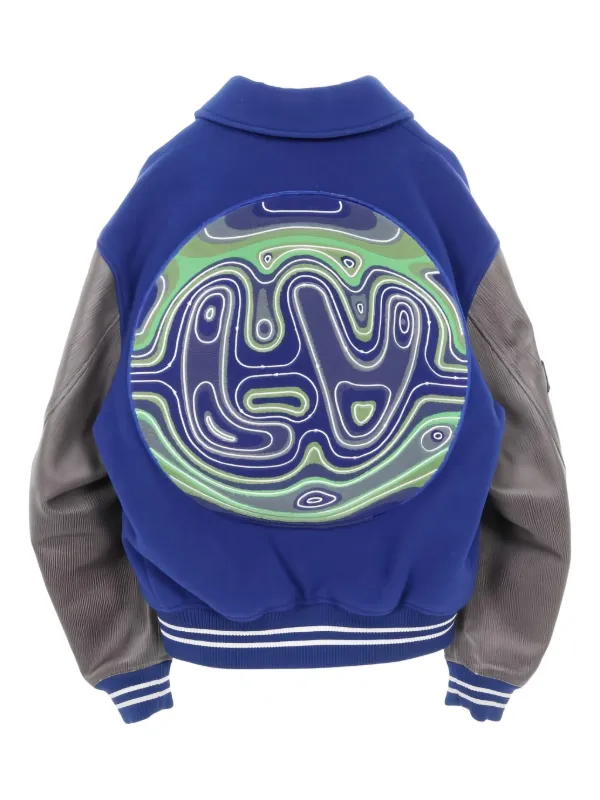 Louis Vuitton Pre-Owned 2010s Appliqué Varsity Jacket Blue