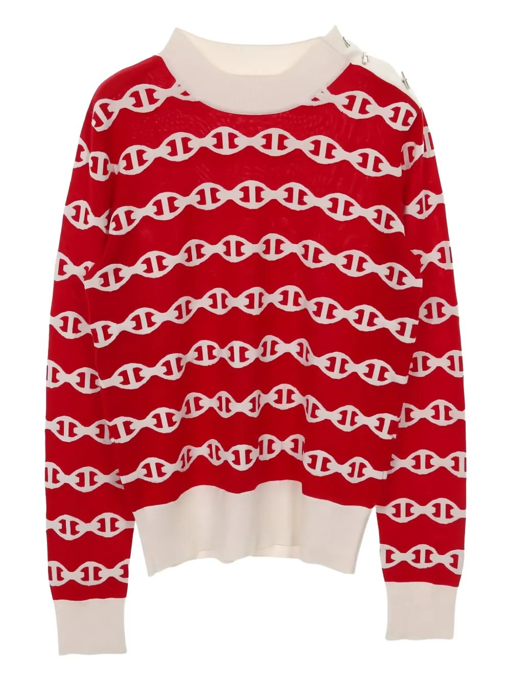 Hermès Pre-Owned 2010s Chaîne d'Ancre-patterned sweater | Red | Image 1