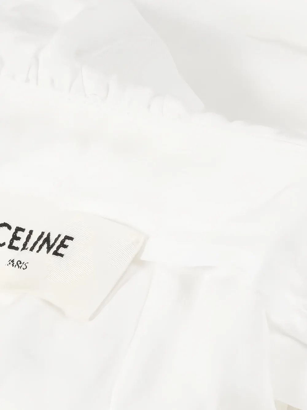 Pre-owned Celine 2010s Ruffled Blouse In White