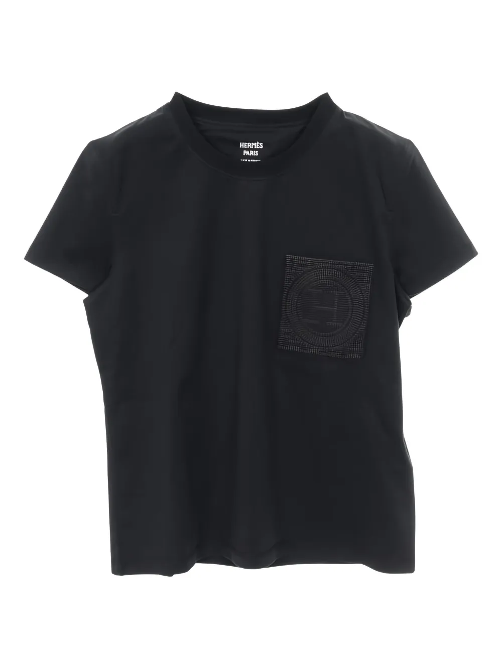 Hermès Pre-Owned 2020s embroidered pocket T-shirt | Black | Image 1