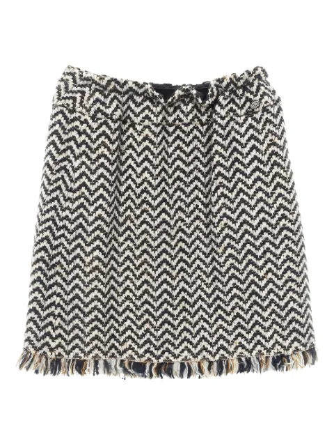 CHANEL Pre-Owned 1986-1988 Coco mark frayed skirt