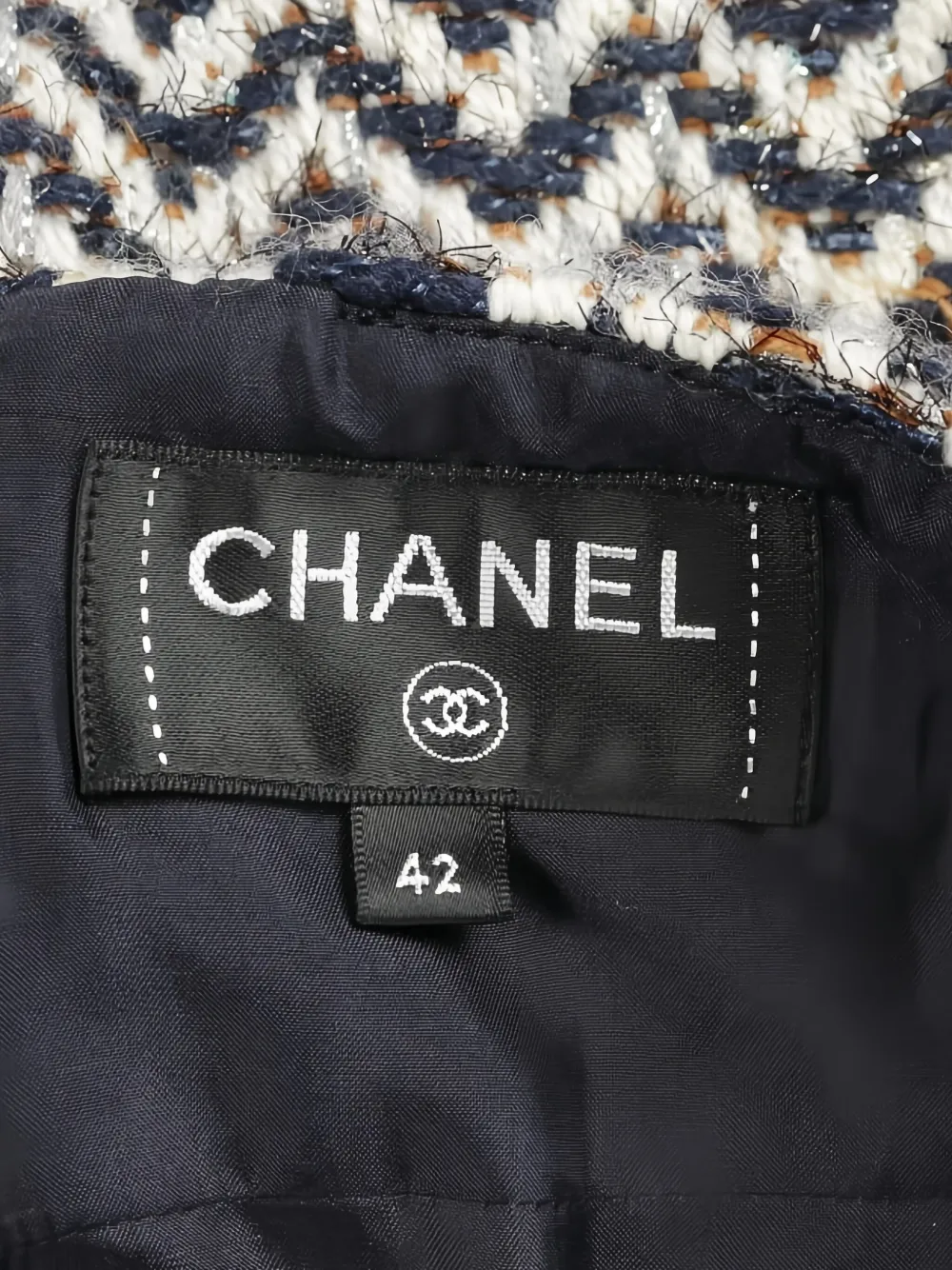Pre-owned Chanel 1986-1988 Coco Mark Frayed Skirt In Blue