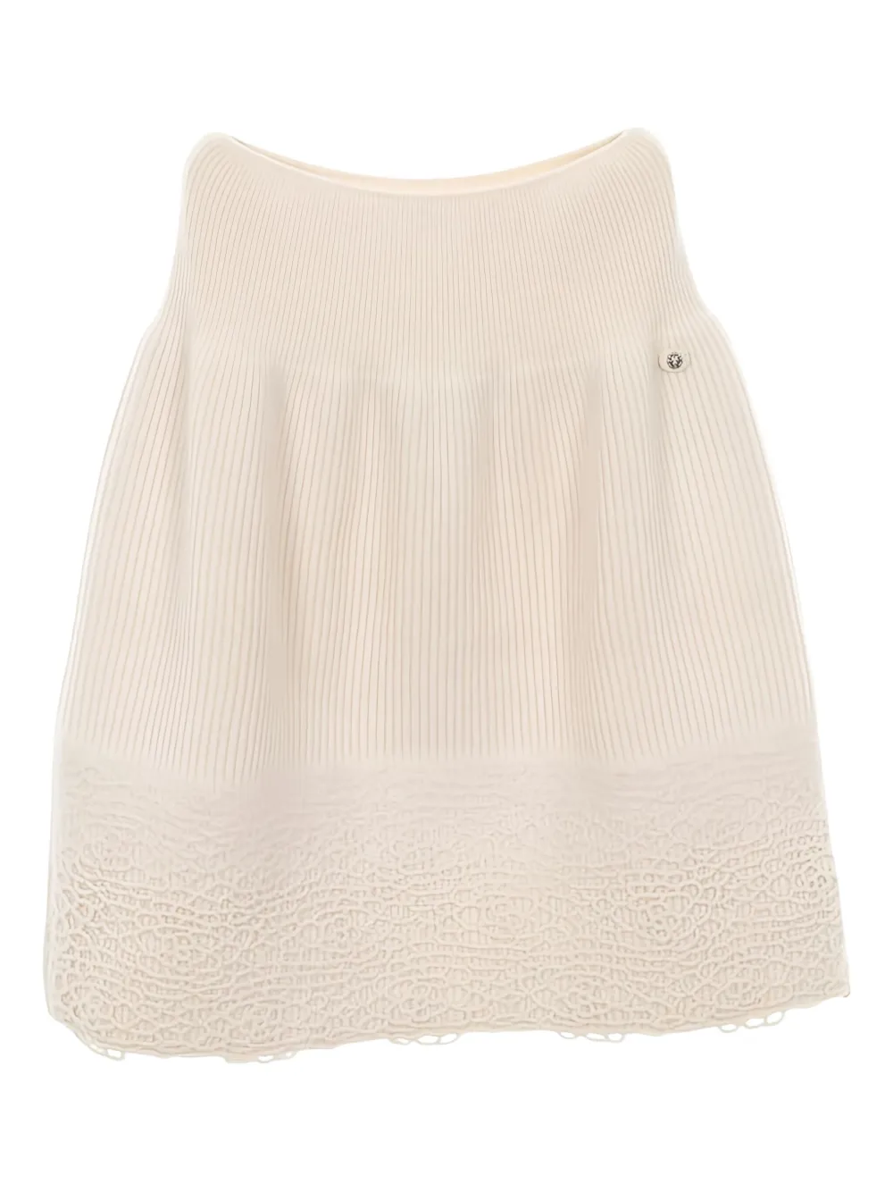 CHANEL Pre-Owned 1986-1988 gebreide kasjmier rok - Beige